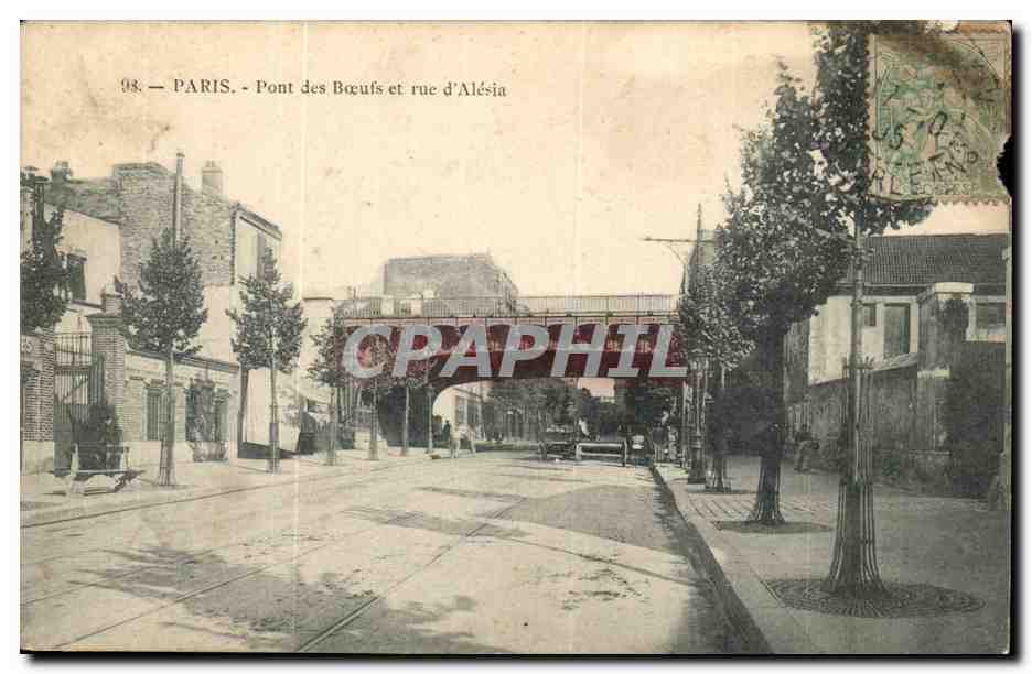 PARIS - Pont des Bœufs et rue d'Alésia — Éd. P. Narmuse, 33, Bd Montparnasse, Paris