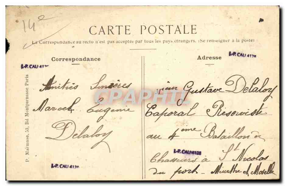 PARIS - Pont des Bœufs et rue d'Alésia — Éd. P. Narmuse, 33, Bd Montparnasse, Paris — Rückseite