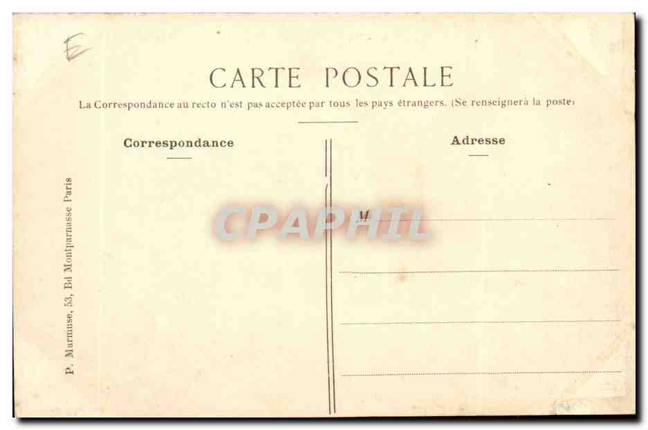 Paris - Rue d'Alésia, prise de l'Avenue de Montsouris — P. Marmuse, 53, Bd Montparnasse Paris — Verso