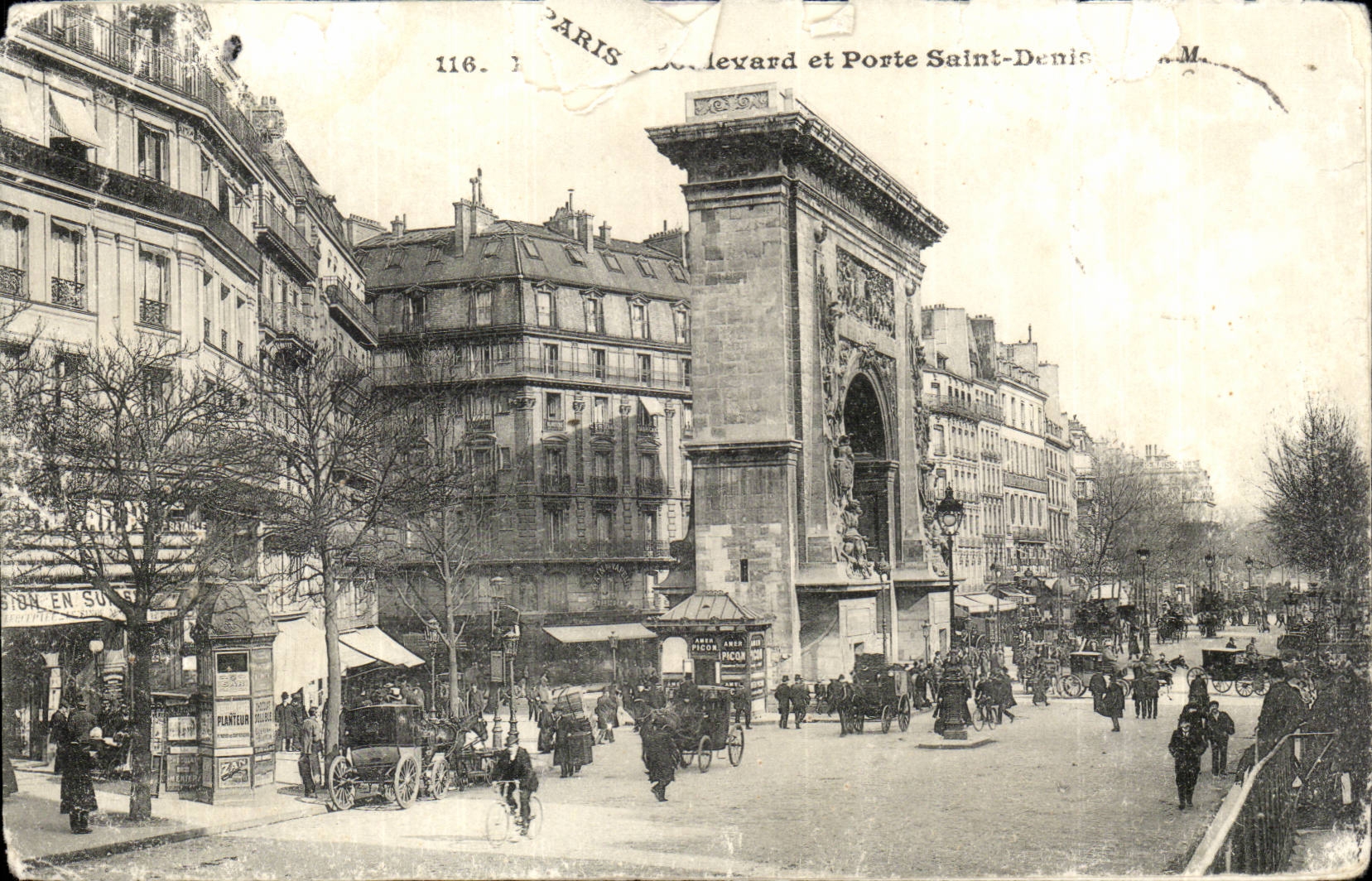 Paris (14 ) Boulevard et Porte Saint-Denis --CPA