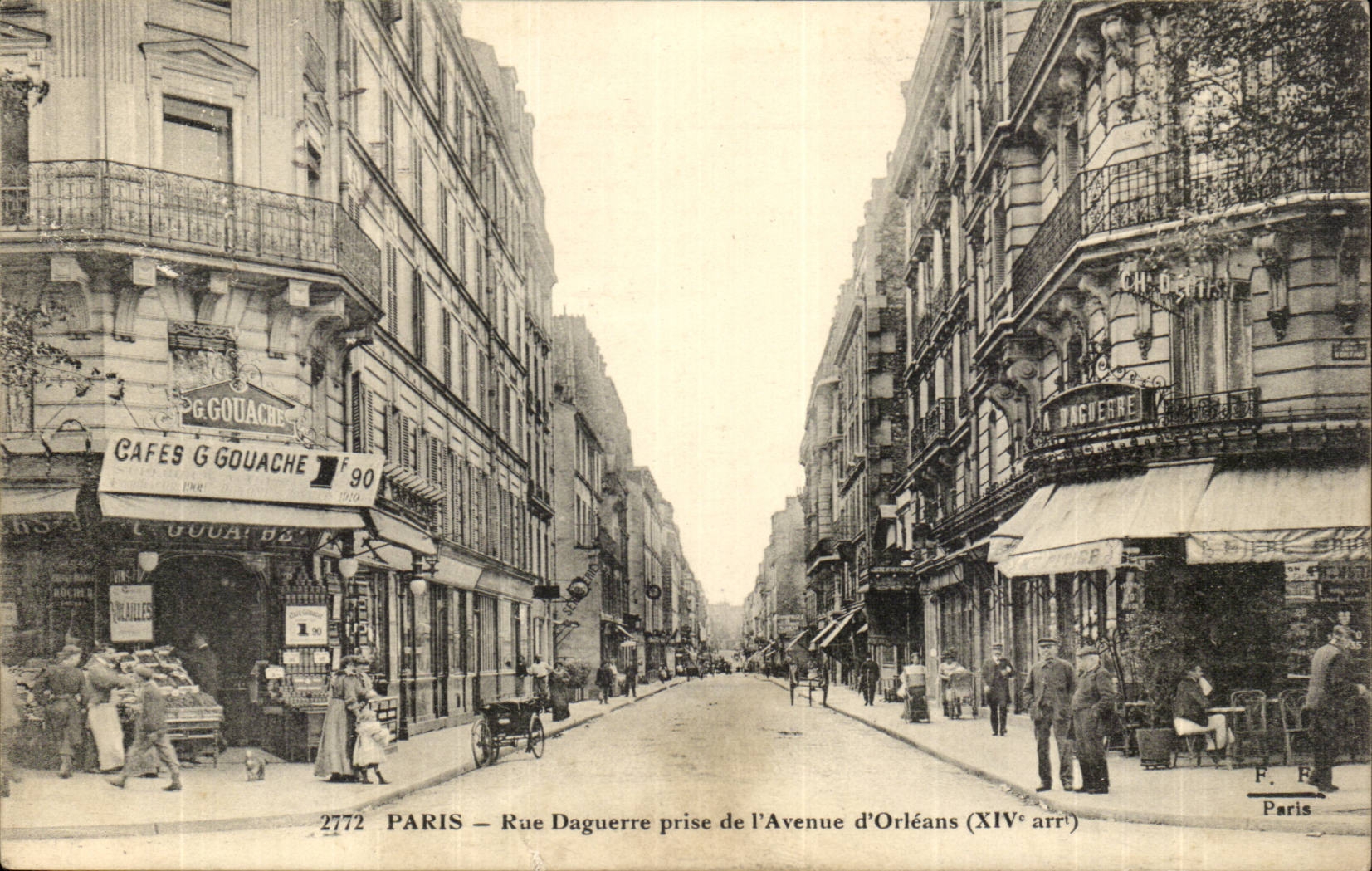Paris — Rue Daguerre prise de l'Avenue d'Orléans (XIVe arrt) — F. E. Paris