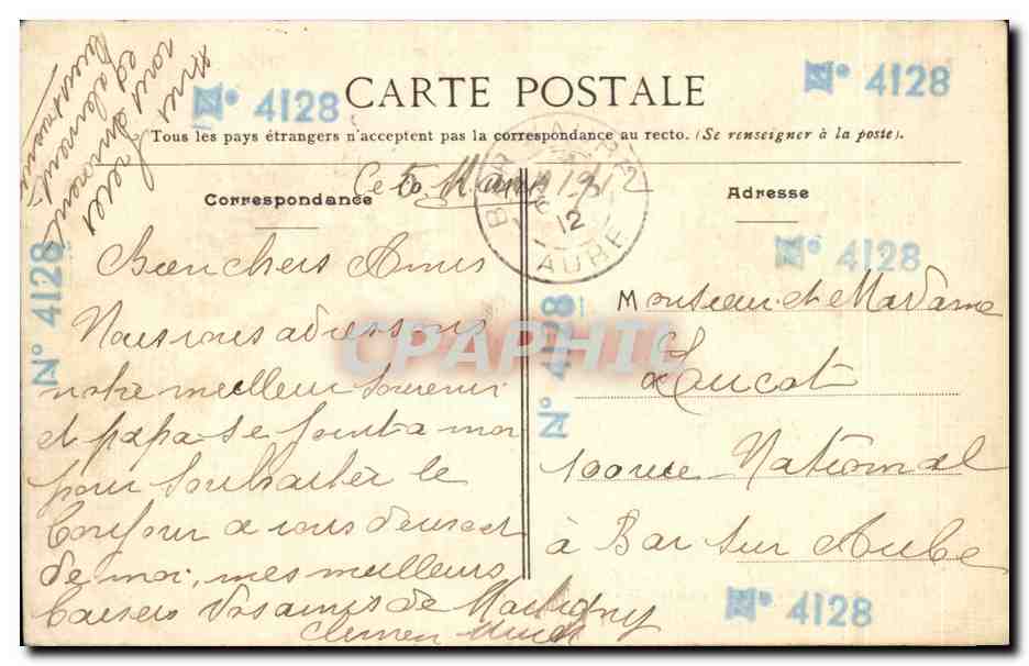 Paris — Avenue Daumesnil - Porte Dorée — L. Simonet, Coulours, 262, Avenue Daumesnil, Paris — Rückseite