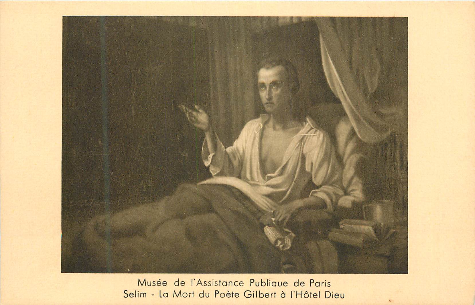 CPA Musee de L'Assistance Publique de Paris Selim La Mort du Poete Gilbert a l'Hotel Dieu