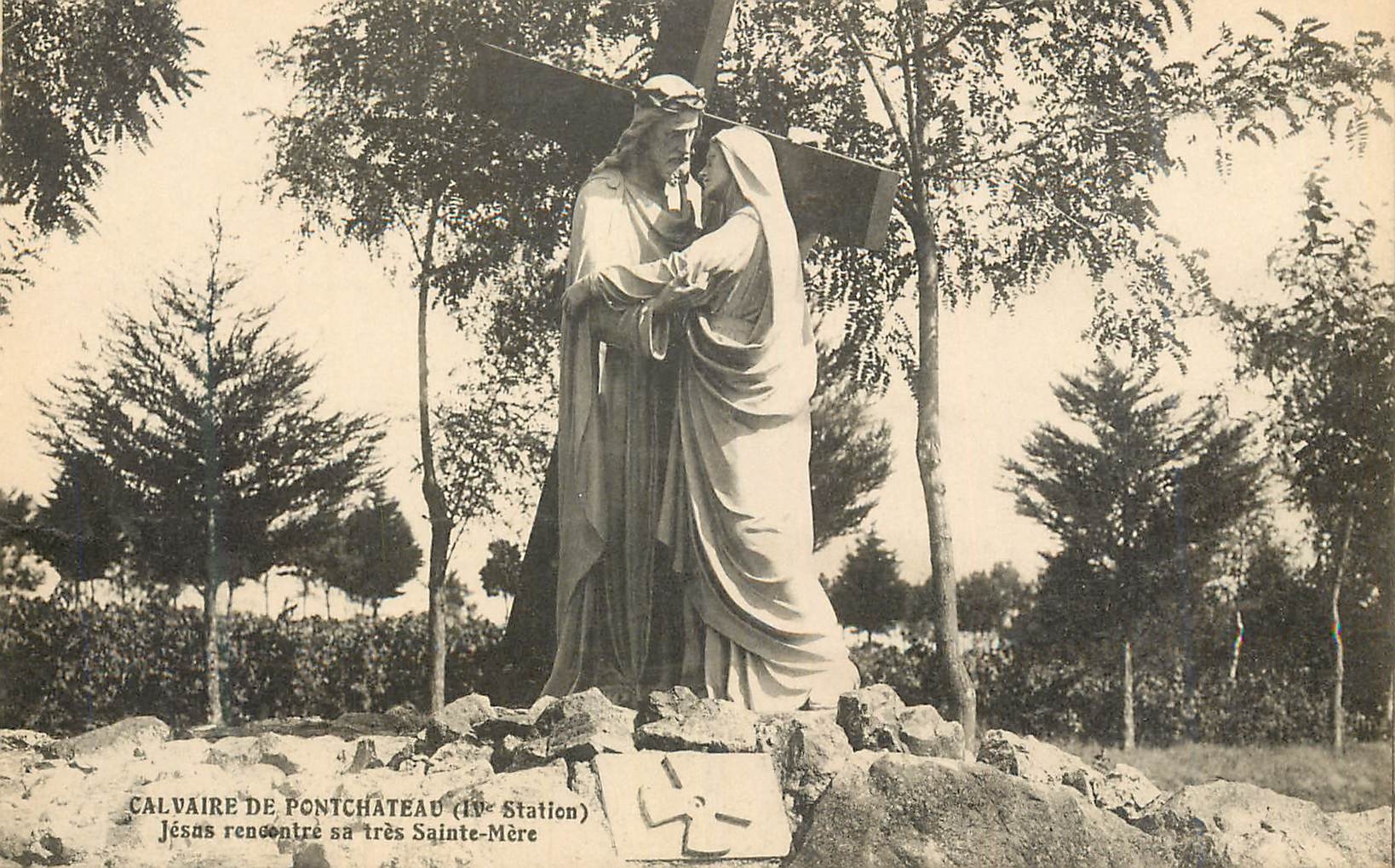 CPA Calvaire de Pontchateau (IVe Station) Jesus Rencontre sa Tres Sainte Mere