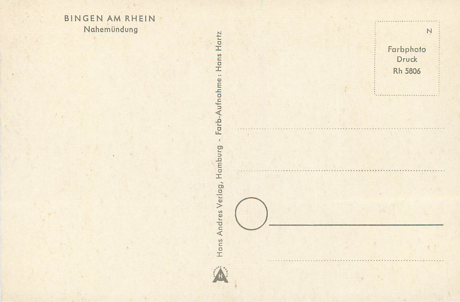 CPM Bingen am Rhein Nahemundung — Rückseite