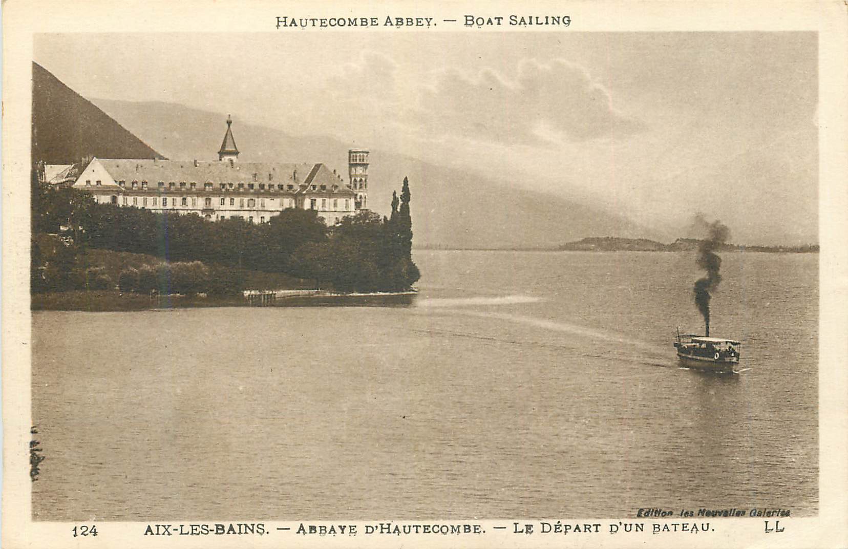 CPA Abbaye d'Hautecombe Boat Sailing Aix Les Bains le Depart du Bateau