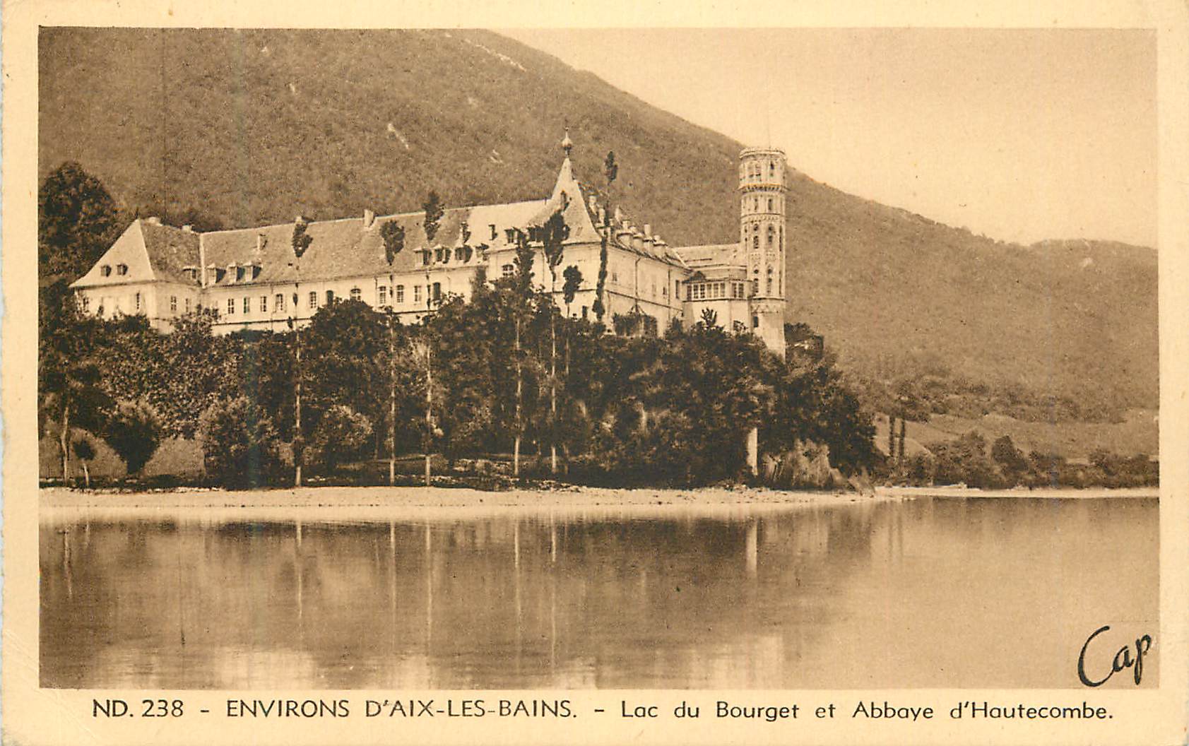 CPA Environs d'Aix les Bains Lac du Bourget et Abbaye d'Hautecombe