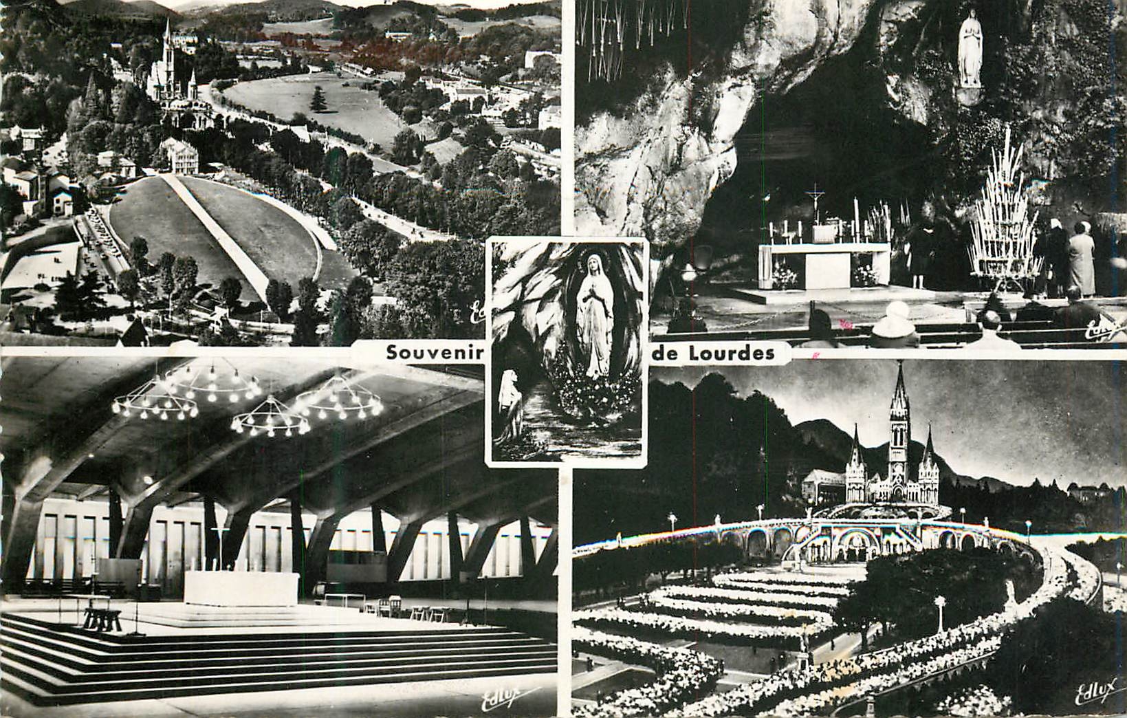 CPM Lourdes La Basilique la Grotte l'Apparition La Basilique Souterraines St Pie X 