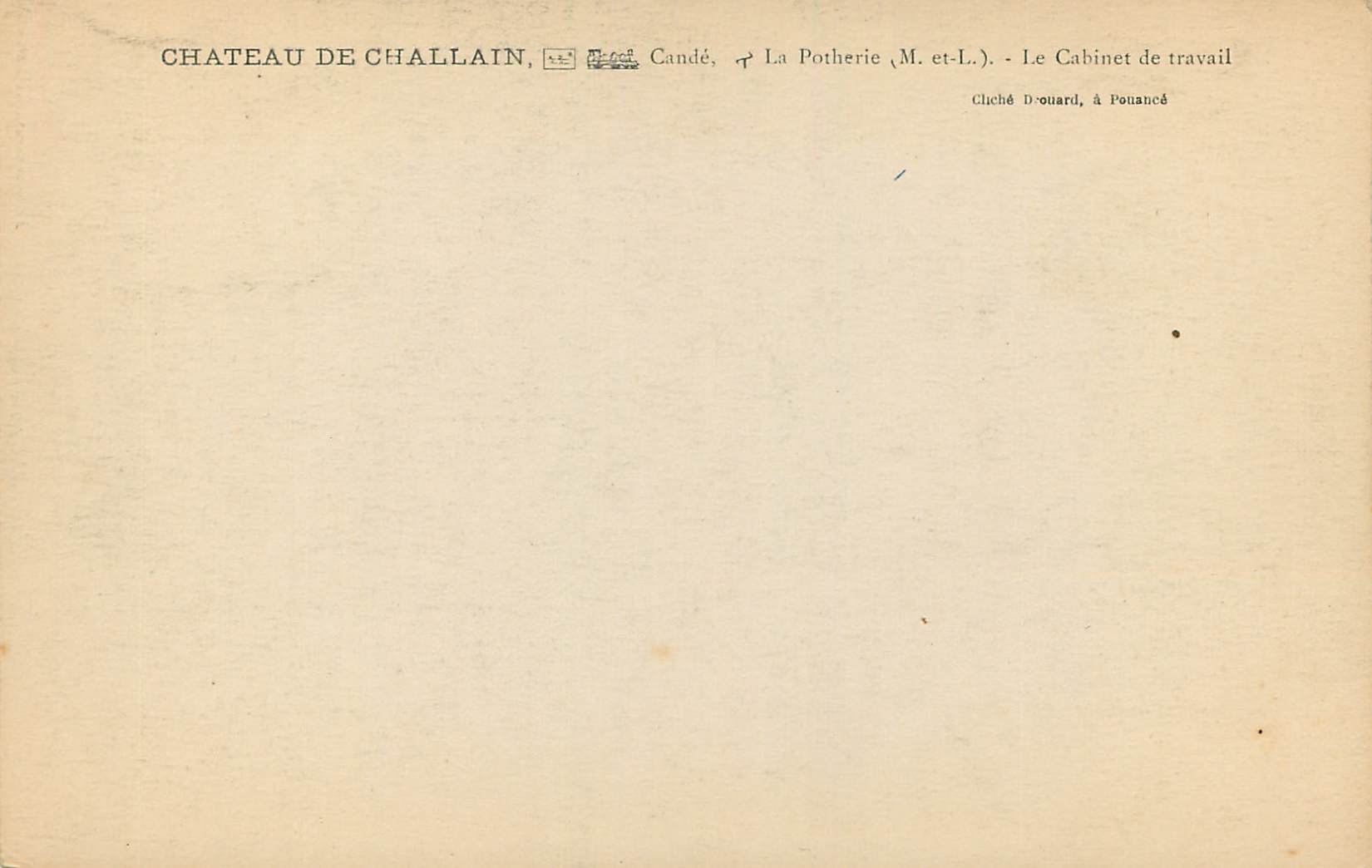 CPA  Chateau de Challain Cande Le Cabinet de Travail — Rückseite