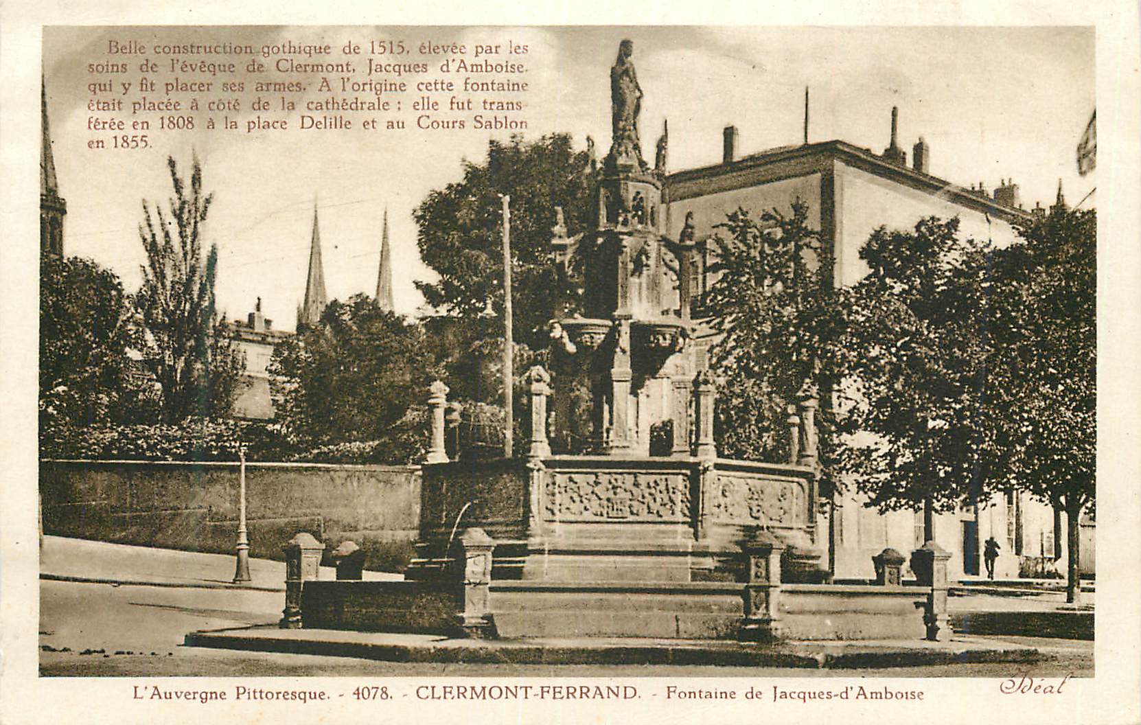 CPA L'Auvergne Pittoresque Clermont Ferrand Fontaine de Jacques d'Ambroise
