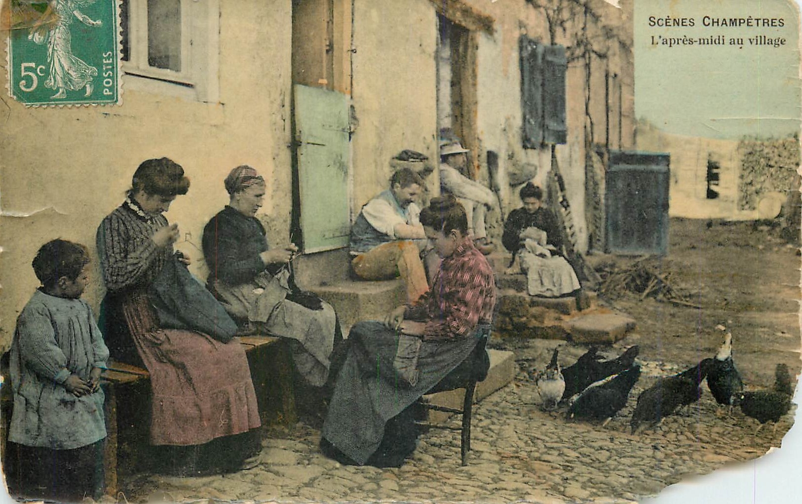 CPA Scenes Champetres L'apres midi au Village