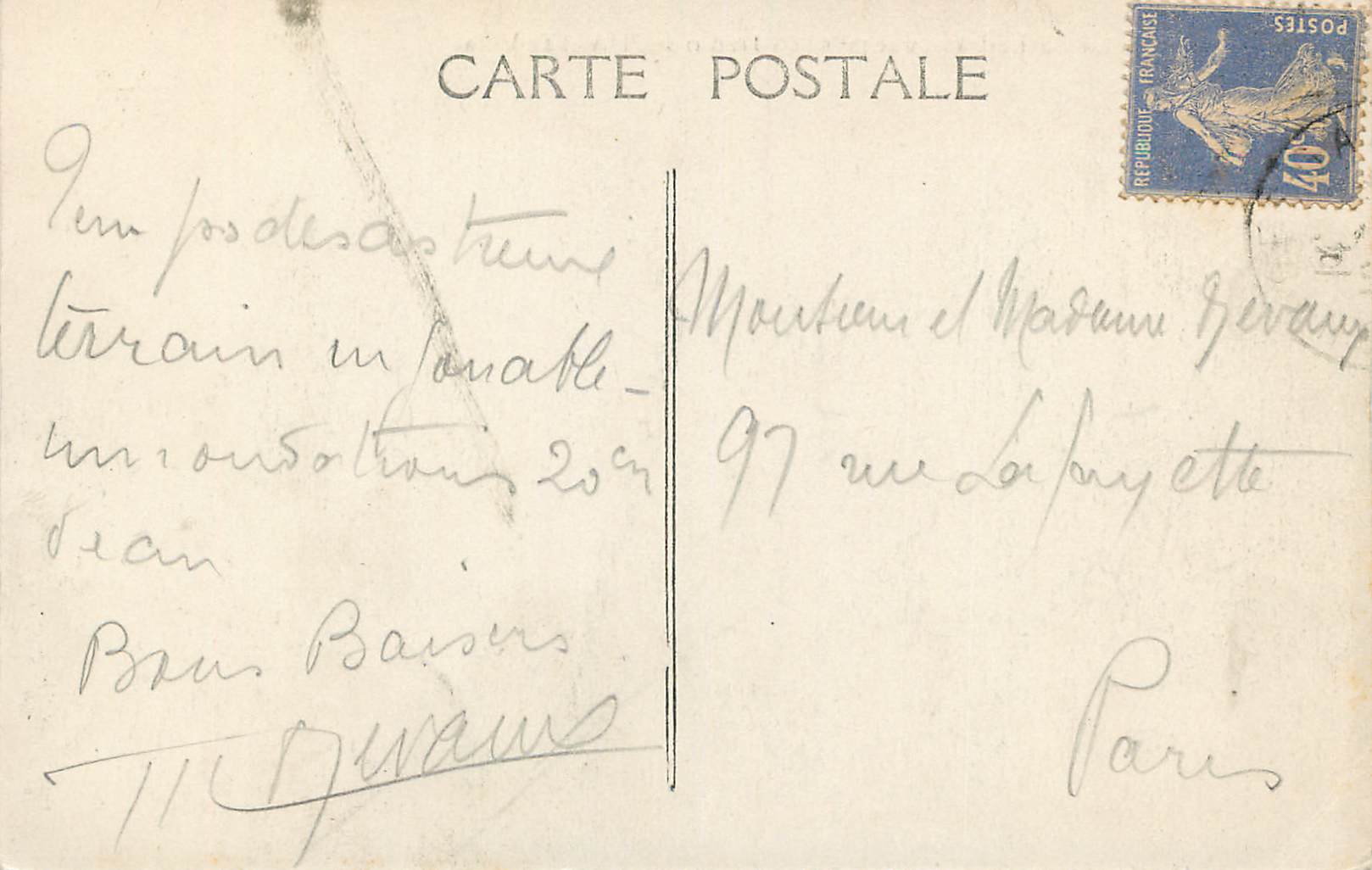 Bourges - Die Kathedrale, Aufnahme vom Garten des Rathauses — Ausgabe E.M. n°203 — Rückseite