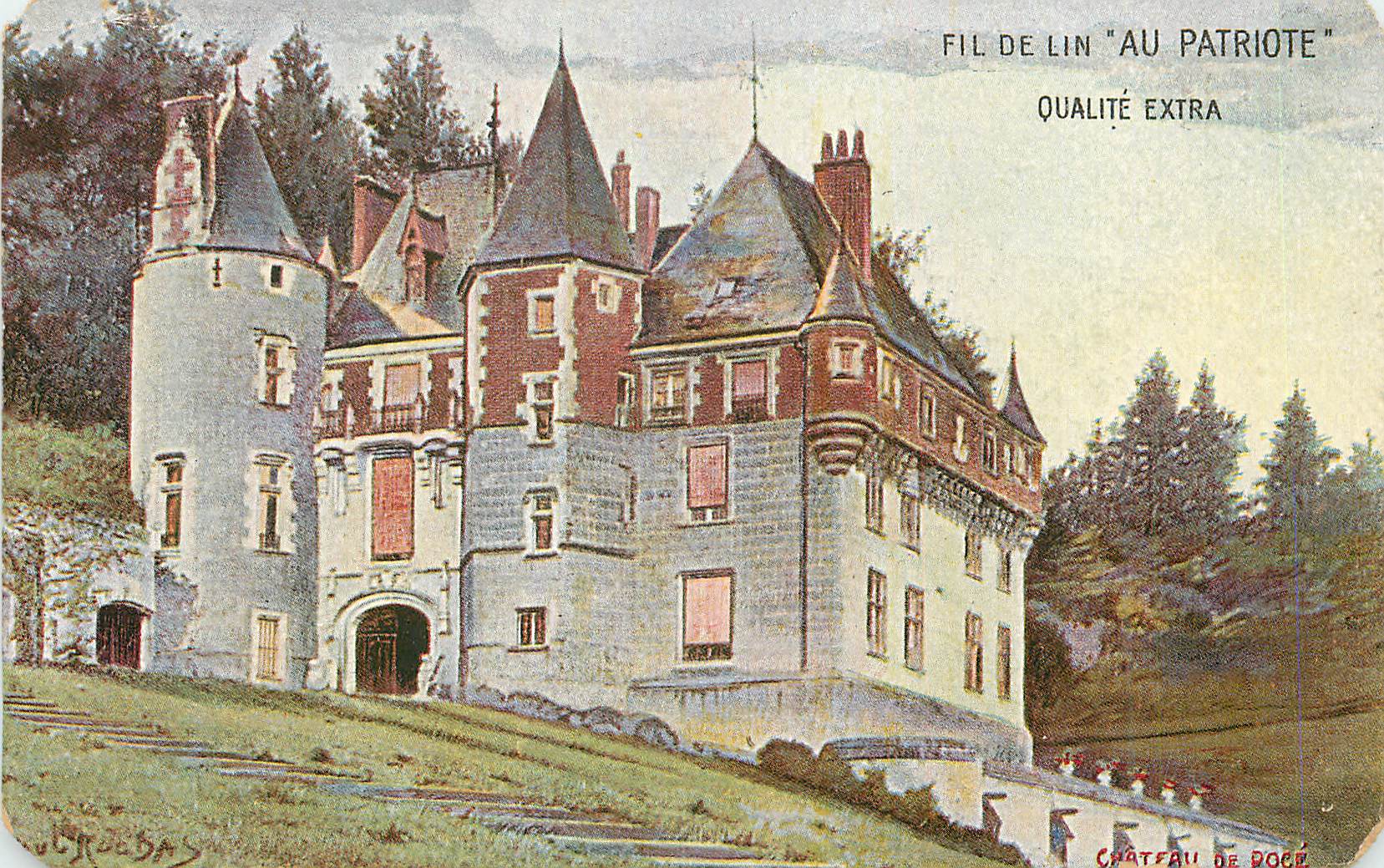 CPA Fil de Lin au Patriote Qualite Extra Château