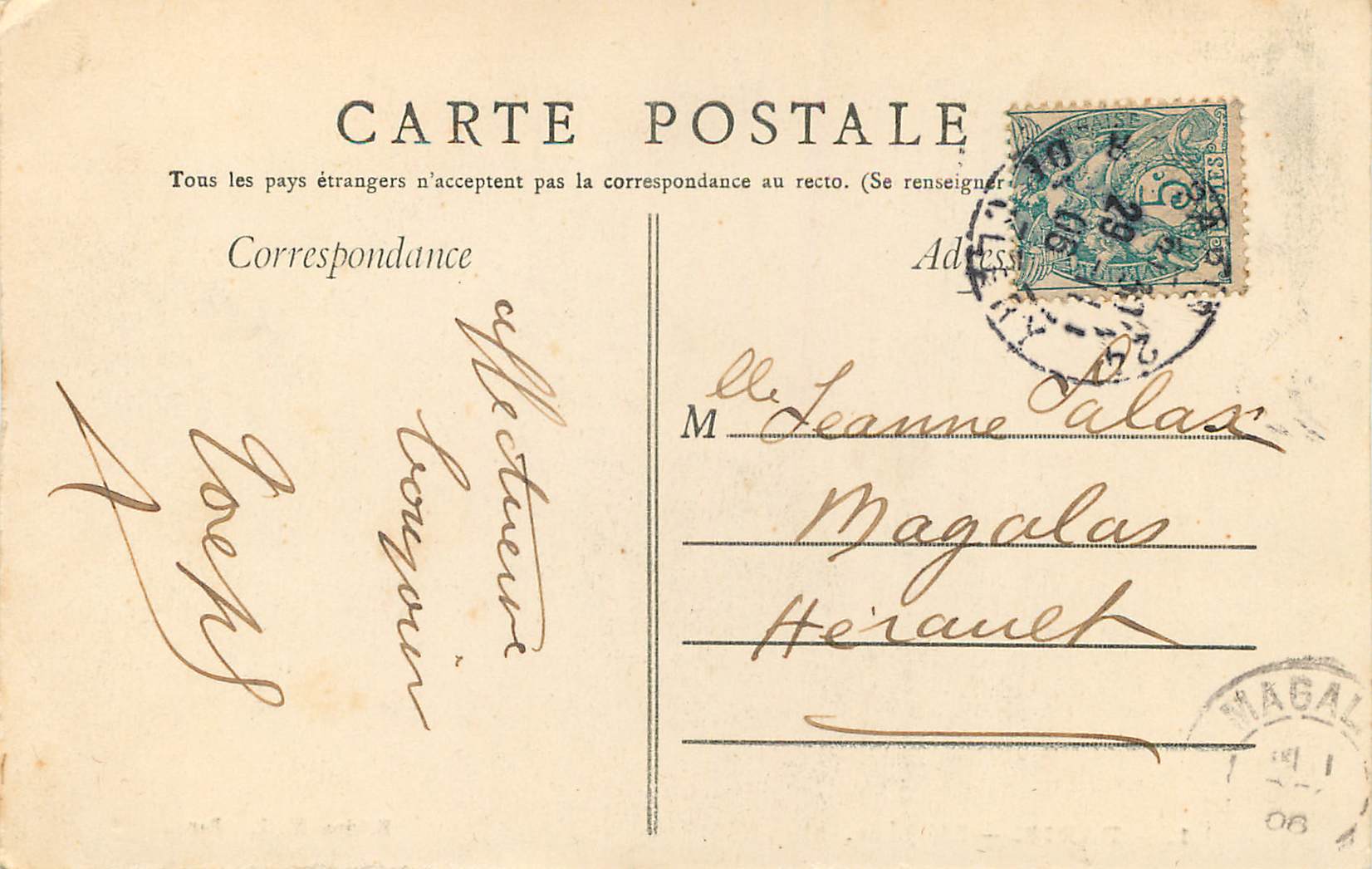 CPA Paris l'Opera — Rückseite