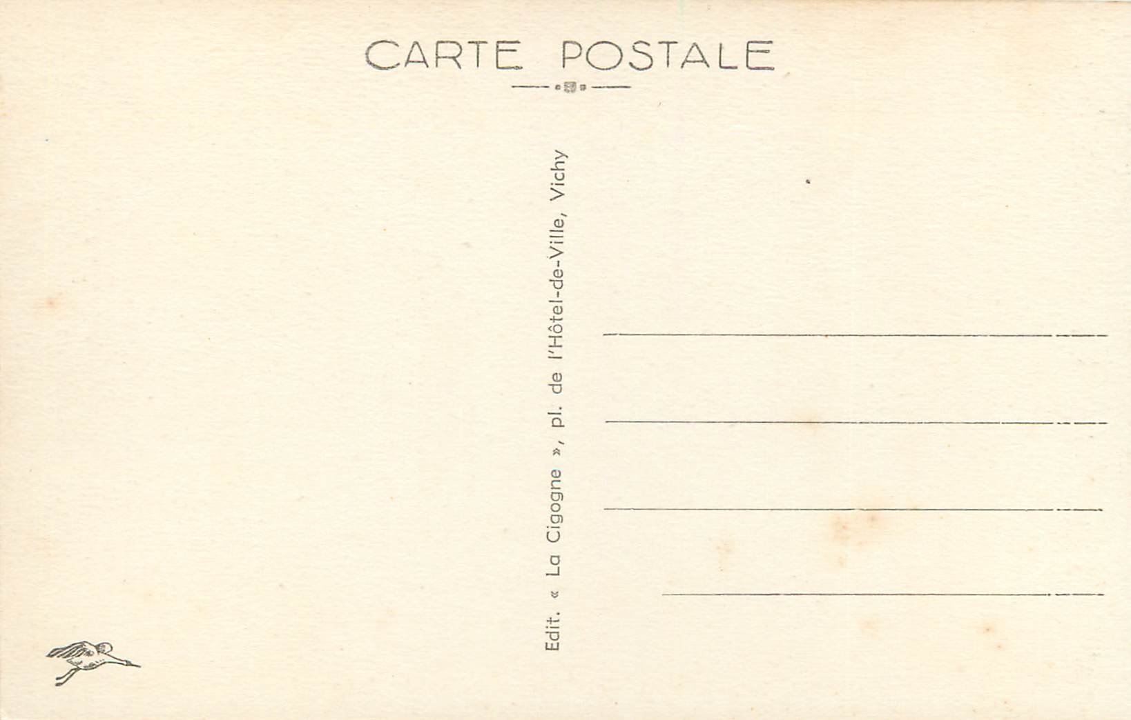 CPA Vichy Le Hall du Palais des Sources — Rückseite