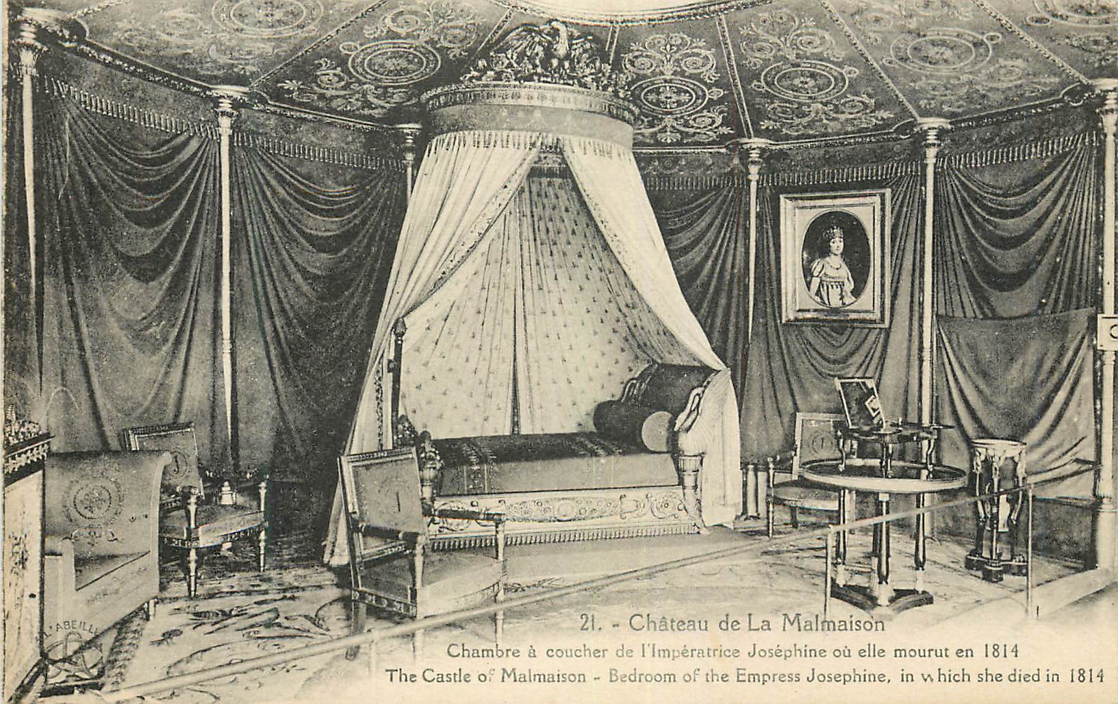CPA Chateau de la Malmaison Chambre a coucher de l'Imperatrice Josephine ou Elle Mourut en 1814