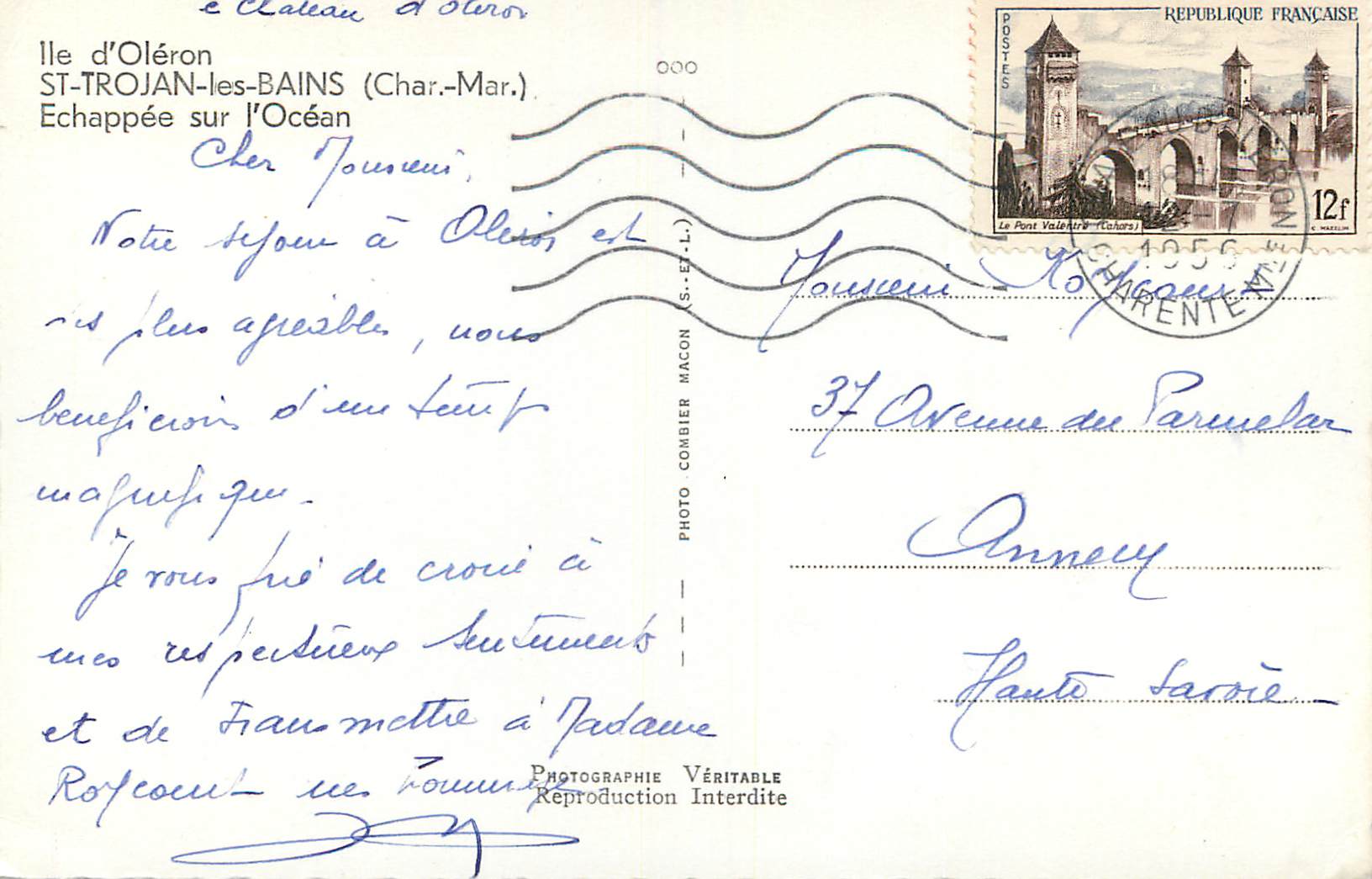 CPM Ile d'Oleron St Trojan Les Bains (Char Mar) Echappee sur l'Ocean — Back