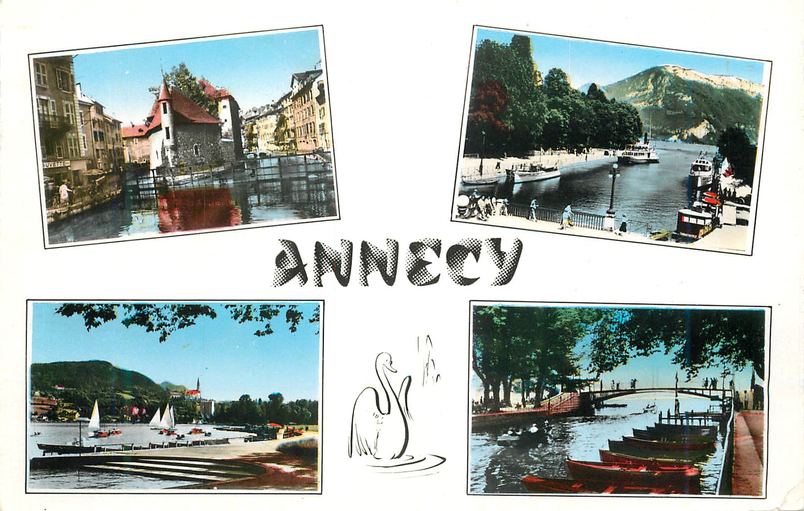 Annecy — vue de la ville et du lac — Éditions G. Moulin, Annecy