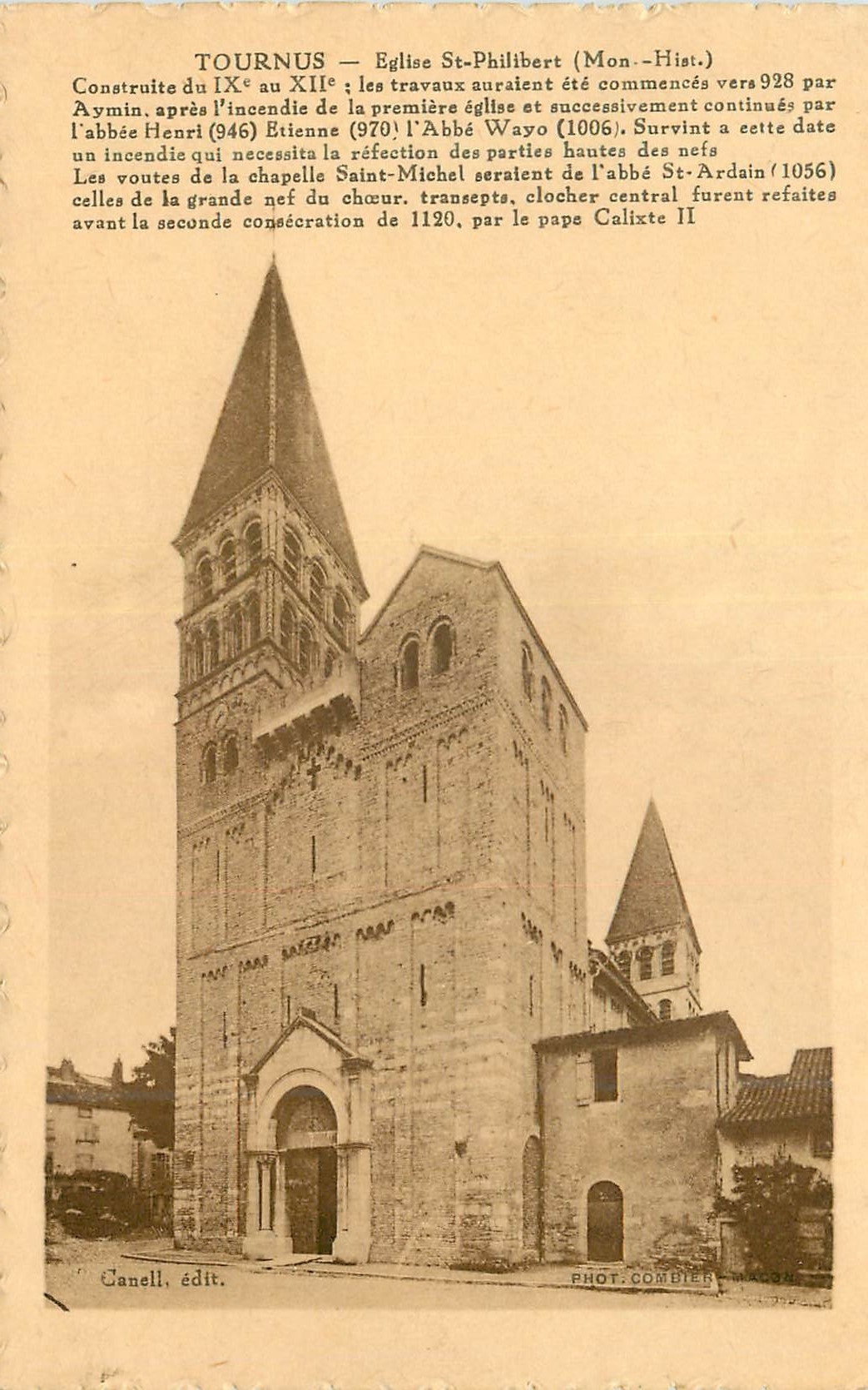 Tournus — Église Saint-Philibert (Mon. Hist.) — Canell, édit.