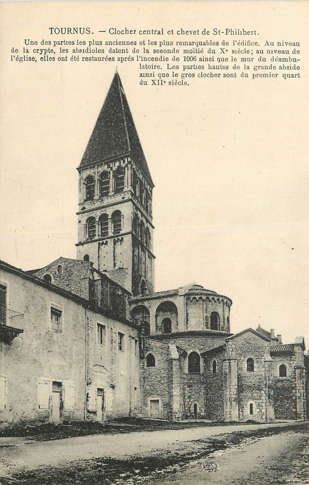 Tournus — Clocher central et chevet de St-Philibert