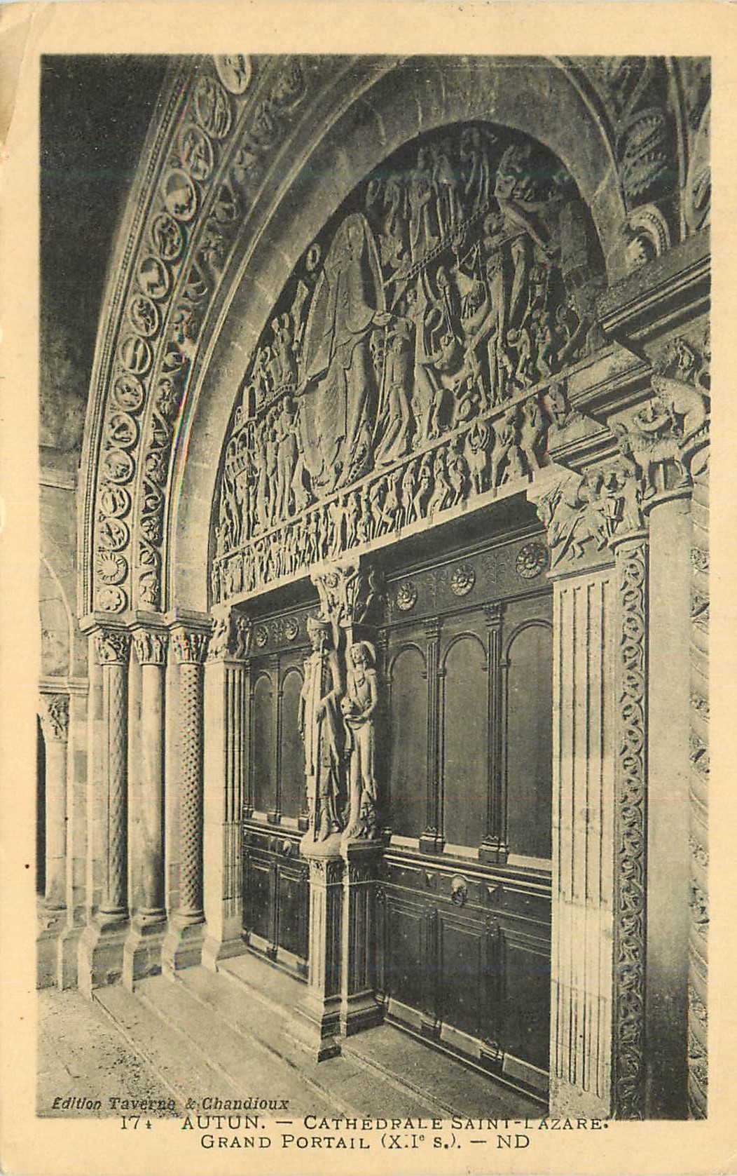 Autun — Kathedrale Saint-Lazare. Großer Portal (12. Jahrhundert) — Edition Tavernus & Chandieux n°174