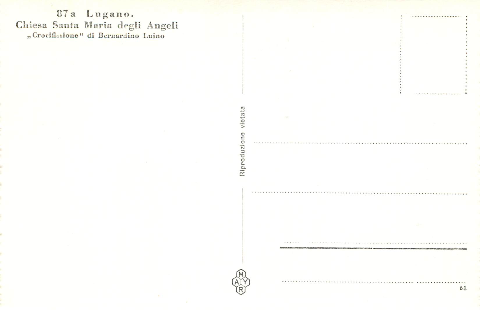 CPM Lugano Chiesa Santa Maria Degli Angeli — Rückseite