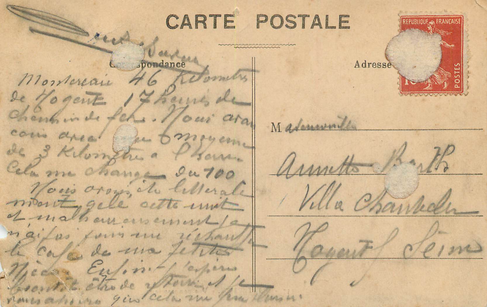CPA Montereau Vue Panoramique — Rückseite