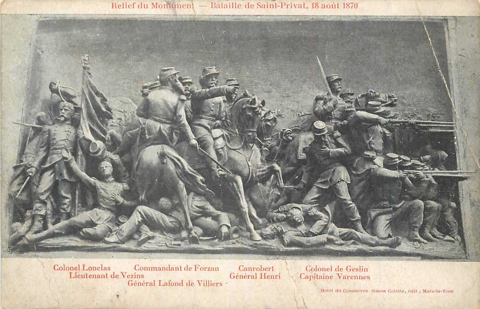 Bataille de Saint-Privat — 18 août 1870 — Simon Colette, édit, Mars-la-Tour