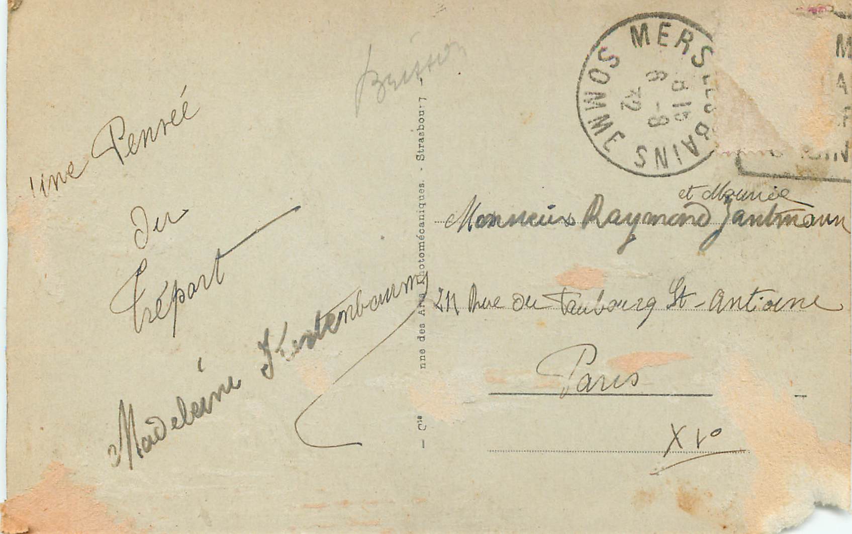 CPA Le Treport Vue Generale prise des Falaises — Rückseite