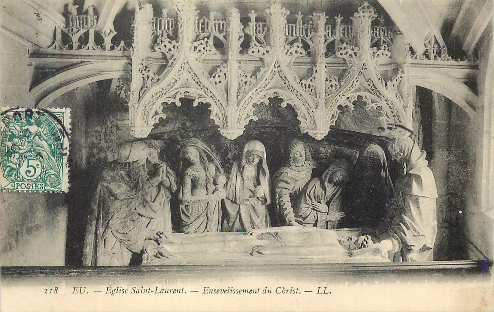 CPA Eu Eglise Saint Laurant Ensevelissement du Christ LL