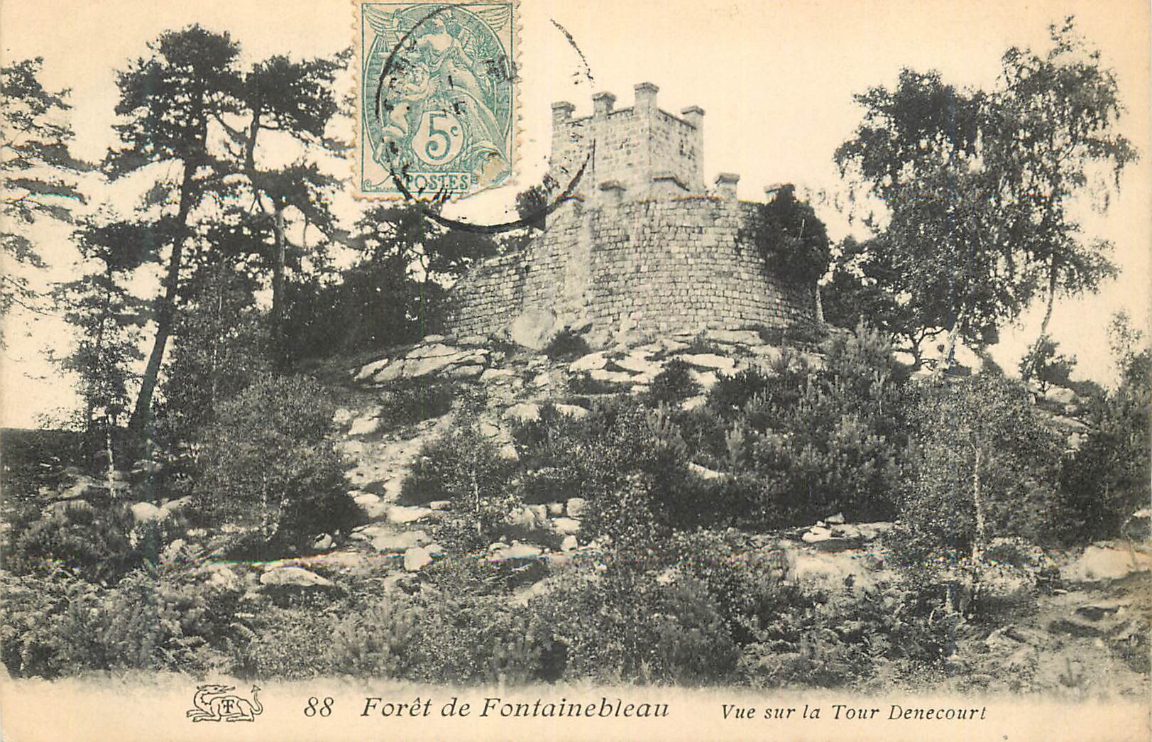 Forêt de Fontainebleau — Ansicht der Turm Denecourt — unbekannter Verlag, Nr. 88