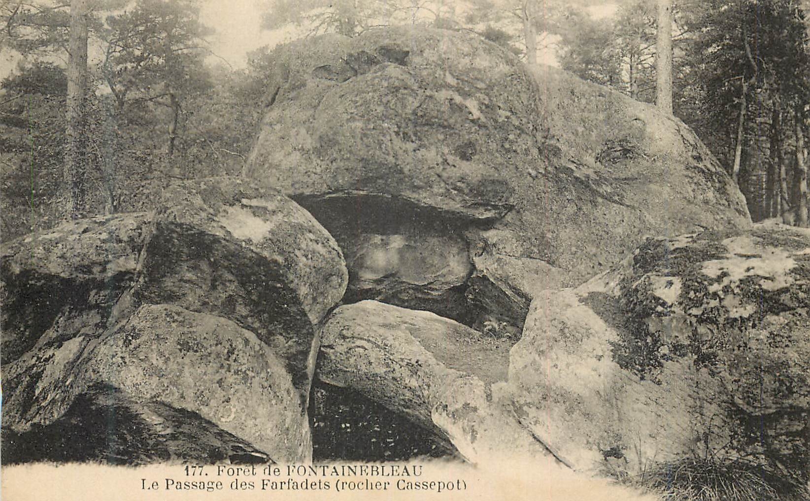 El Paso de los Farfadetes (roca Cassepot) — Bosque de Fontainebleau — n° 177