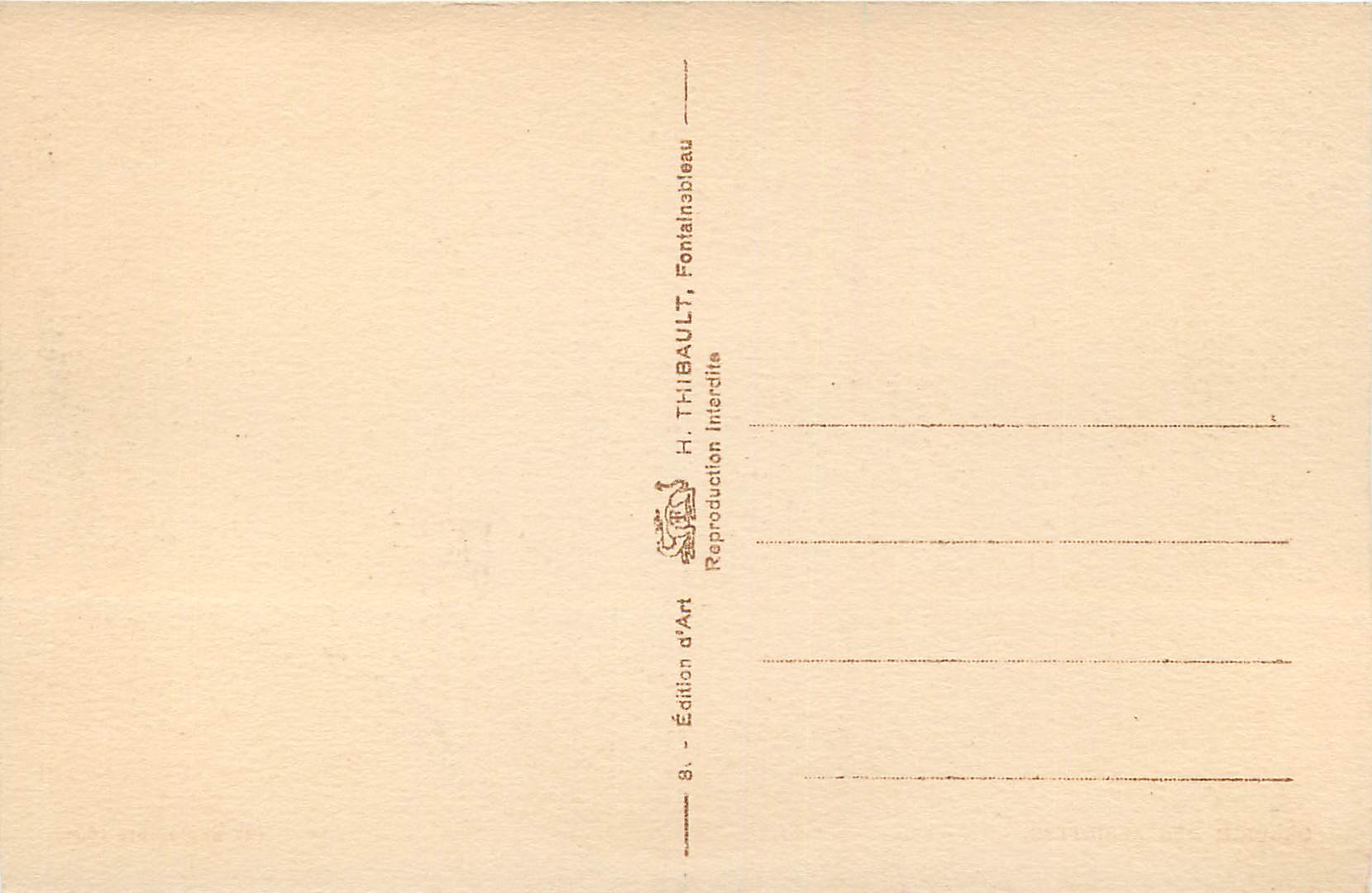 Naissance de Louis XIII — Fontainebleau — Édition H. THIBAULT — Rückseite