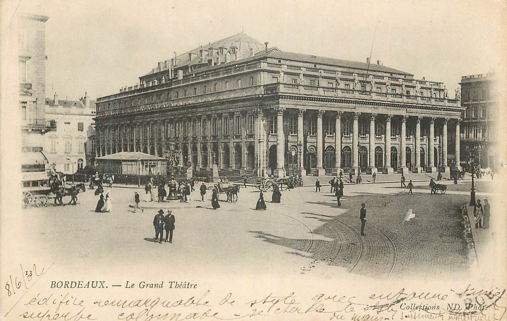 CPA Bordeaux Le Grand Theatre (carte 1900)