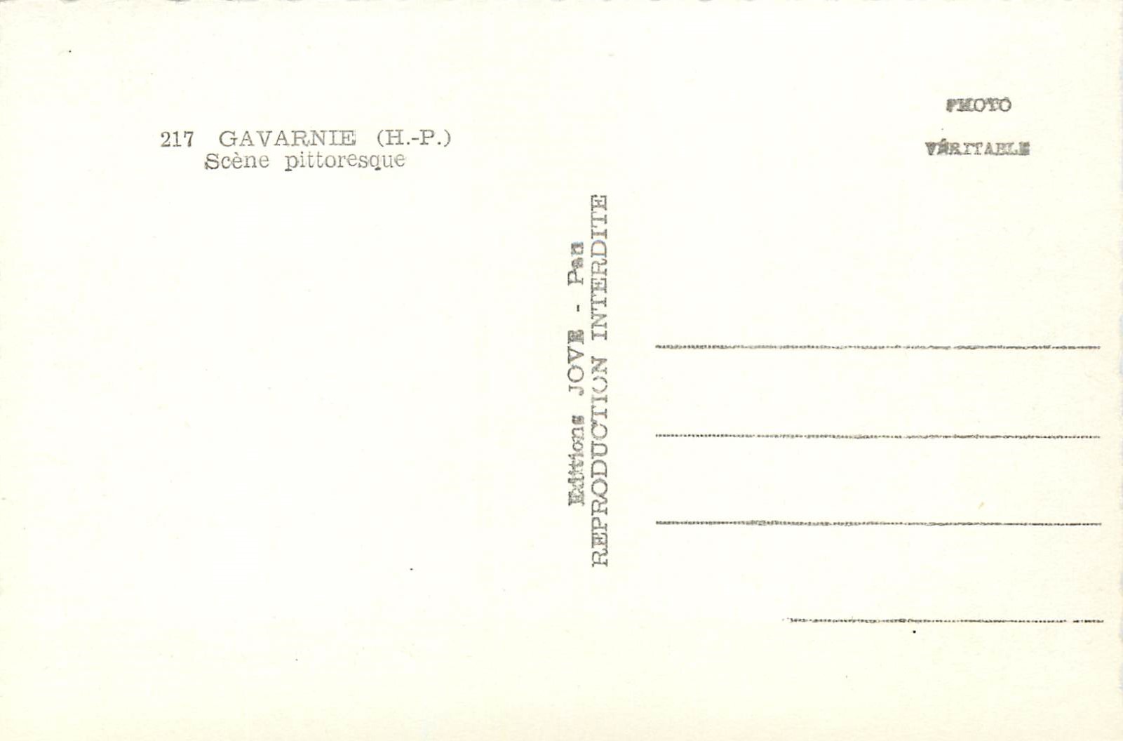 CPM Gavarnie (HP) Scene Pittoresque — Verso