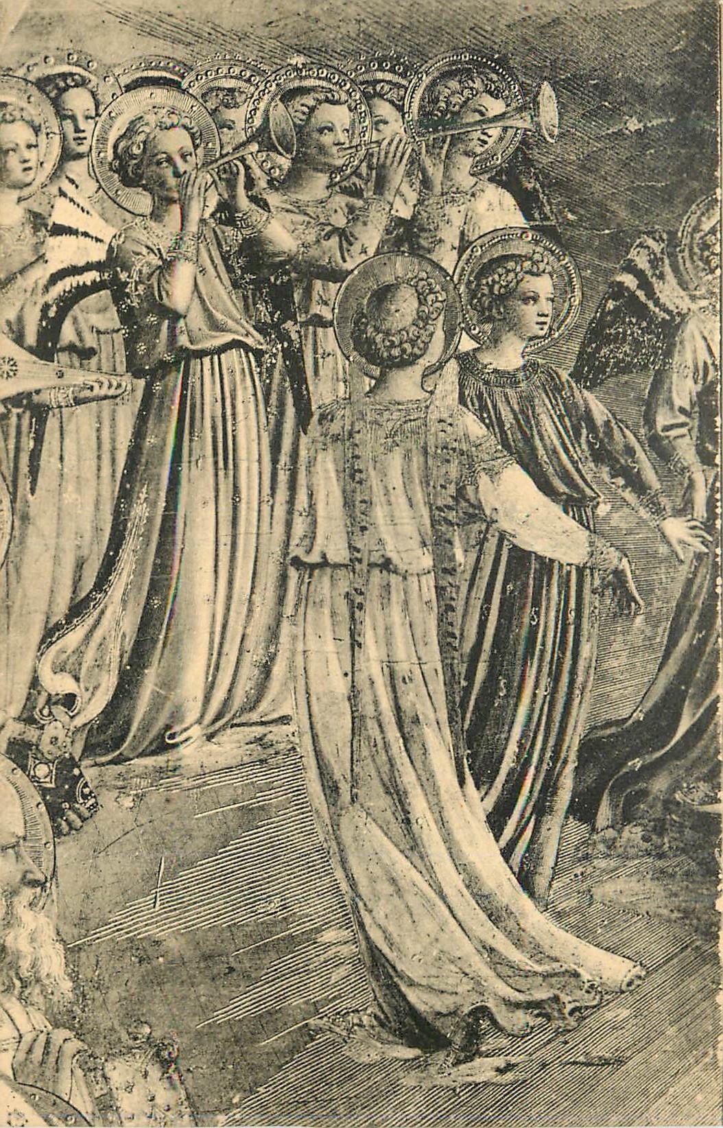 Couronnement de la Vierge — détail — Musée de Florence, édit. A. Moutet, n°30