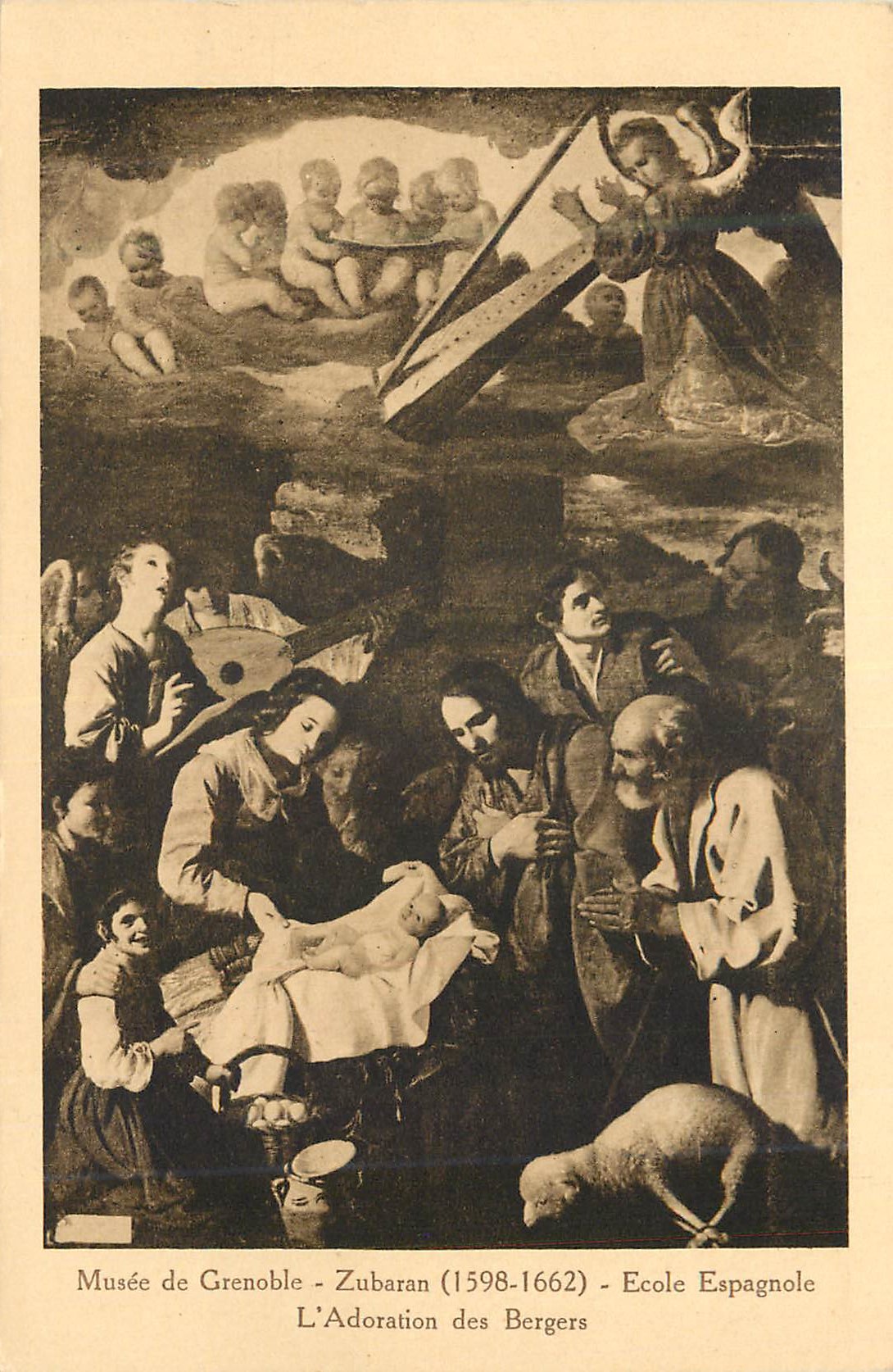 CPA Musee de Grenoble Zubaran (1598 1662) Ecole Espagnole L'Adoration des Bergers