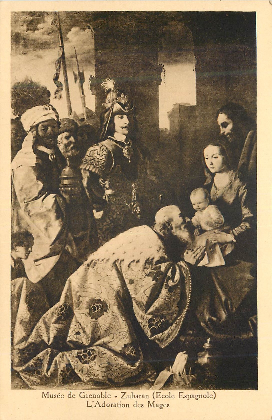 CPA Musee de Grenoble Zubaran (Ecole Espagnole) L'Adoration des Mages