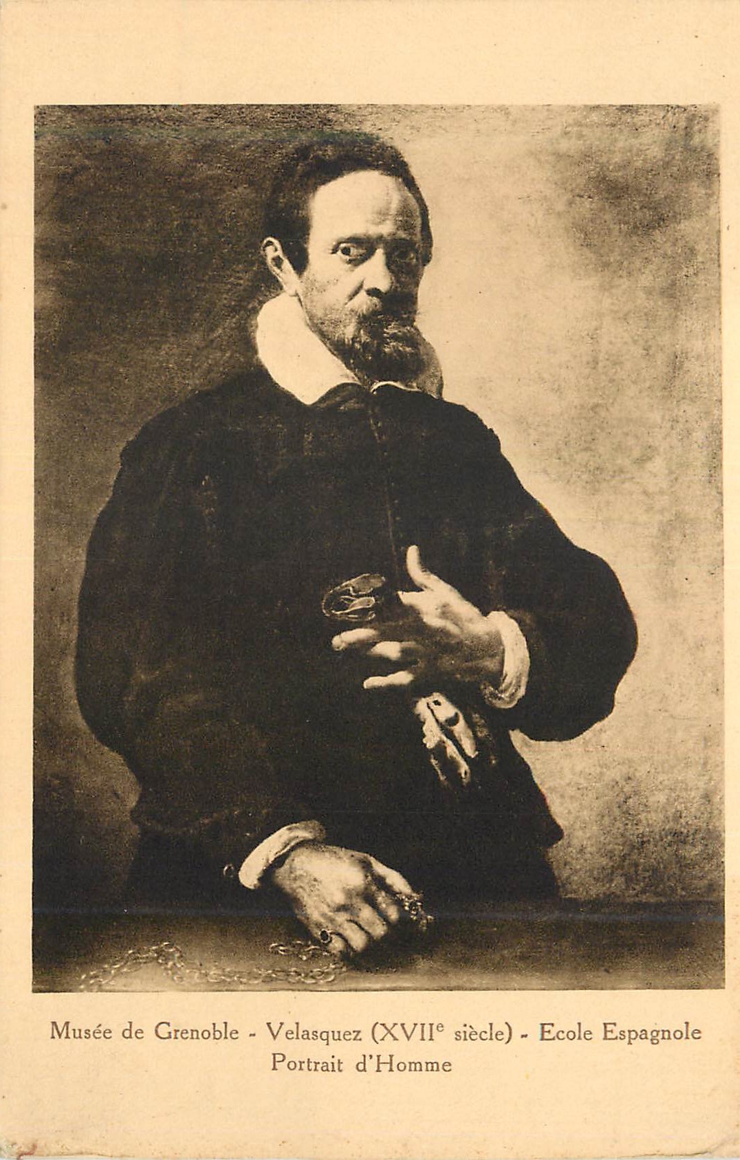 CPA Musee de Grenoble Valasquez (XVIIe Siecle) Ecole Espagnole Portrait d'Homme