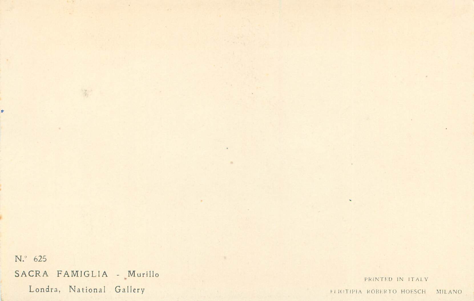 CPA Sacra Famiglia Murillo Londra National Gallery — Verso