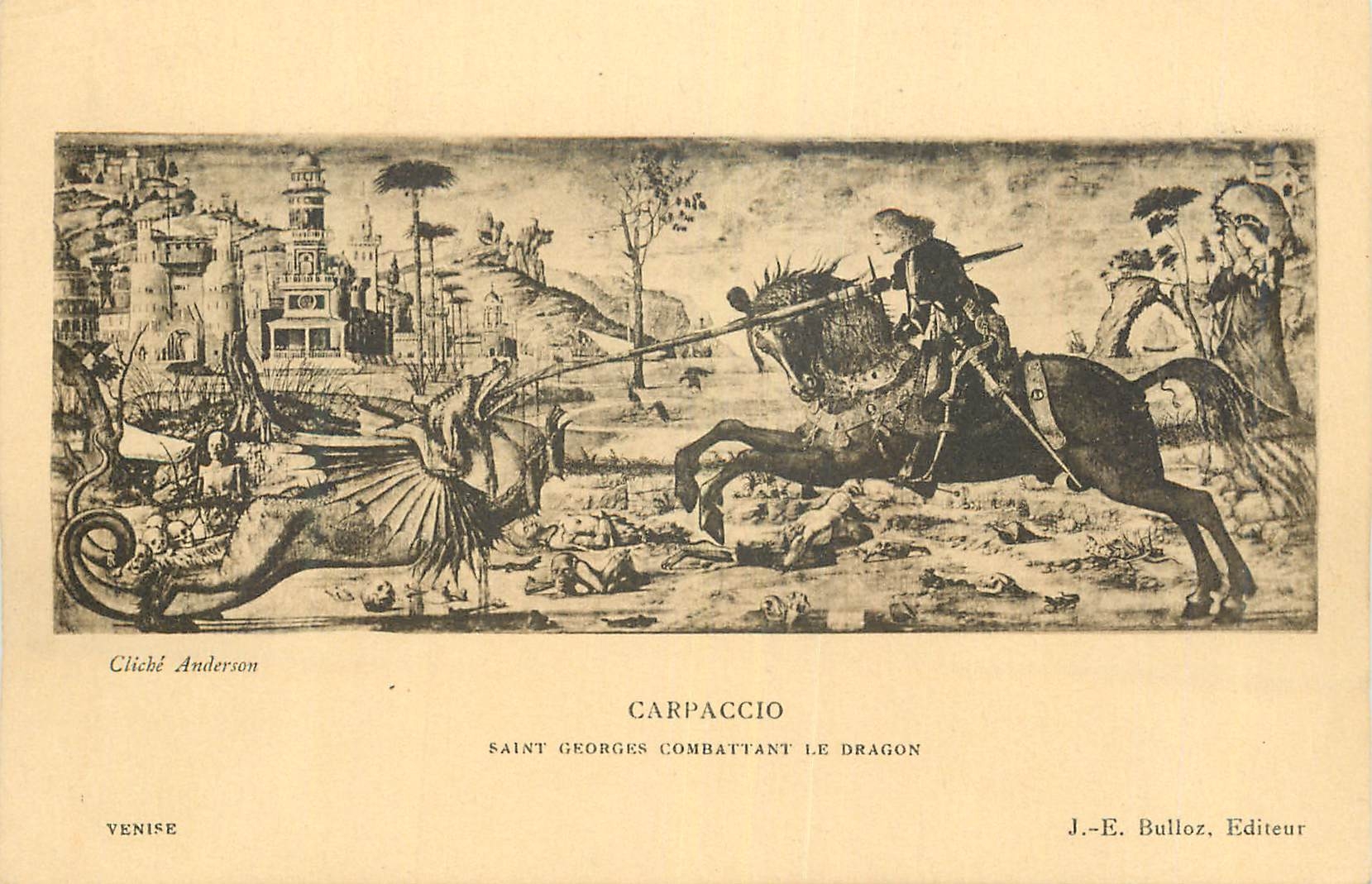CPA Carpaccio Saint Georges Combattant le Dragon Venise