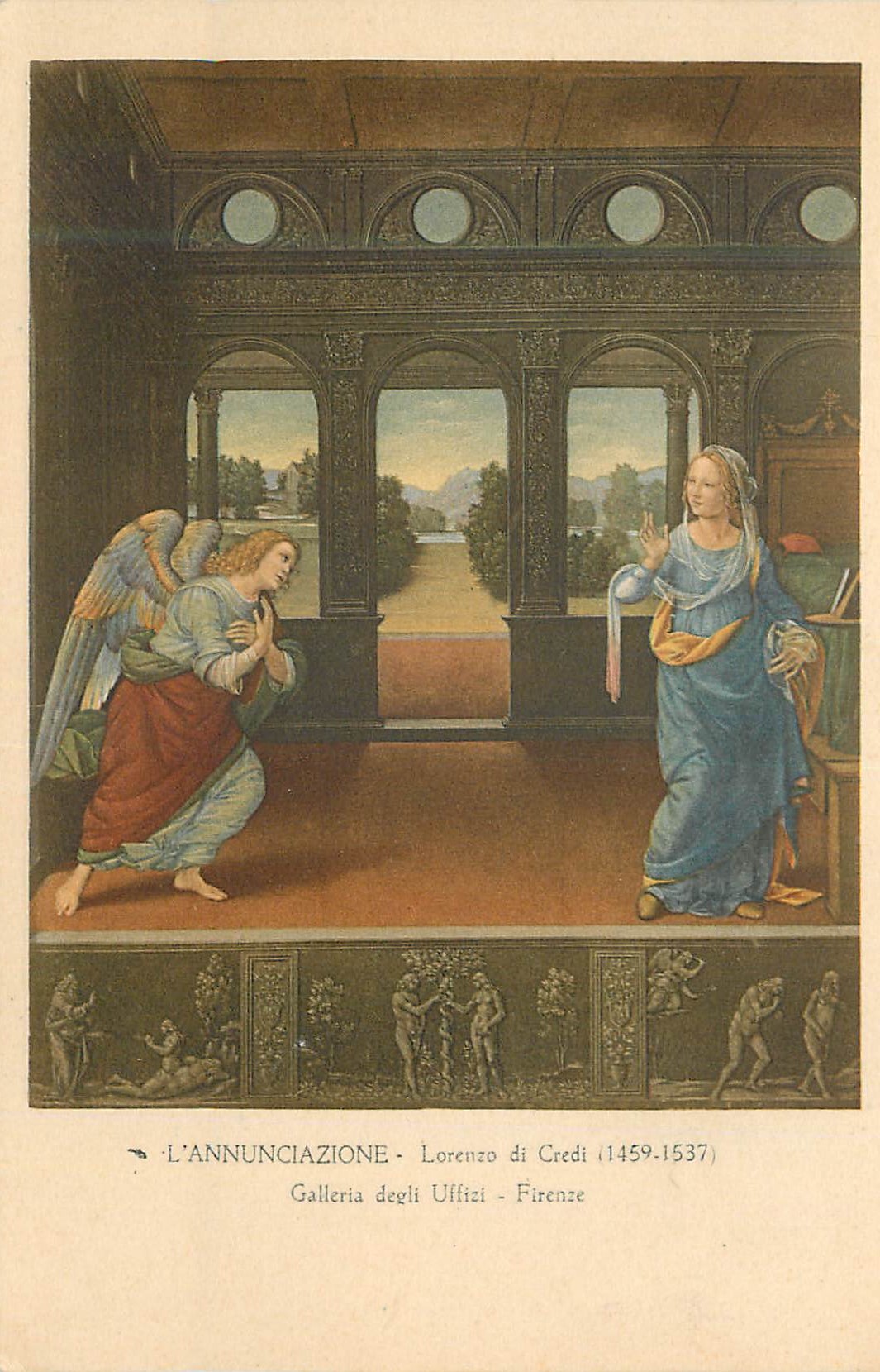 CPA L'Annunciazione Lorenzo di Credi (1459 1537) Galleria degli Uffizi Firenze