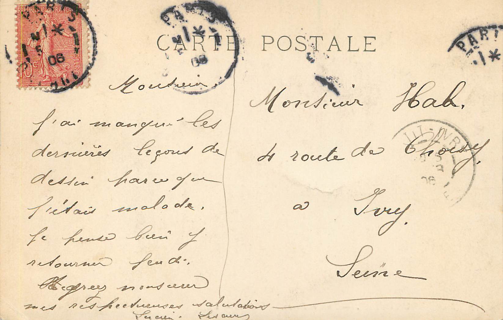 CPA Musee de Louvre Eriee et Didon Guerin LL — Verso