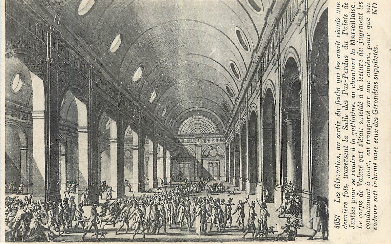 Die Girondinen — Hinrichtung der Girondinen in der Conciergerie — Verlag Lévy et Neurardin, Paris