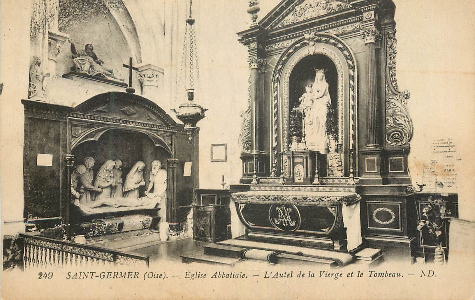 CPA Saint Germer (Oise) Eglise Abbatiale L'Autel de la Vierge et le Tombeau