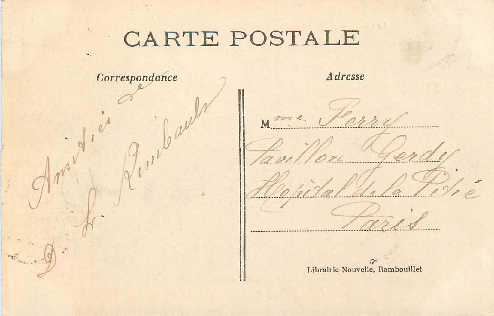 CPA Chateau des Rambouillet et le Grand Canal — Back