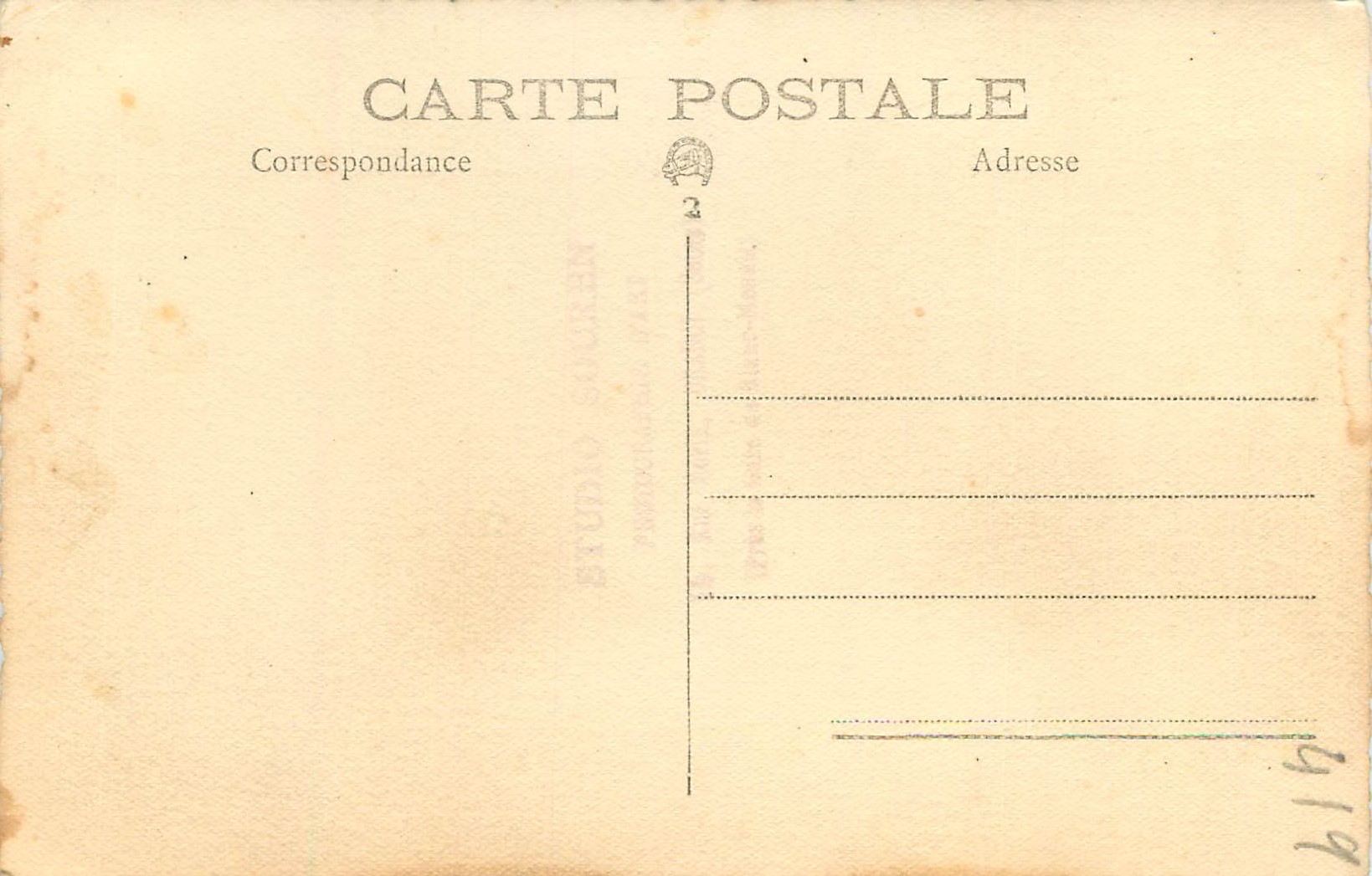 CARTE PHOTO Enfants — Rückseite