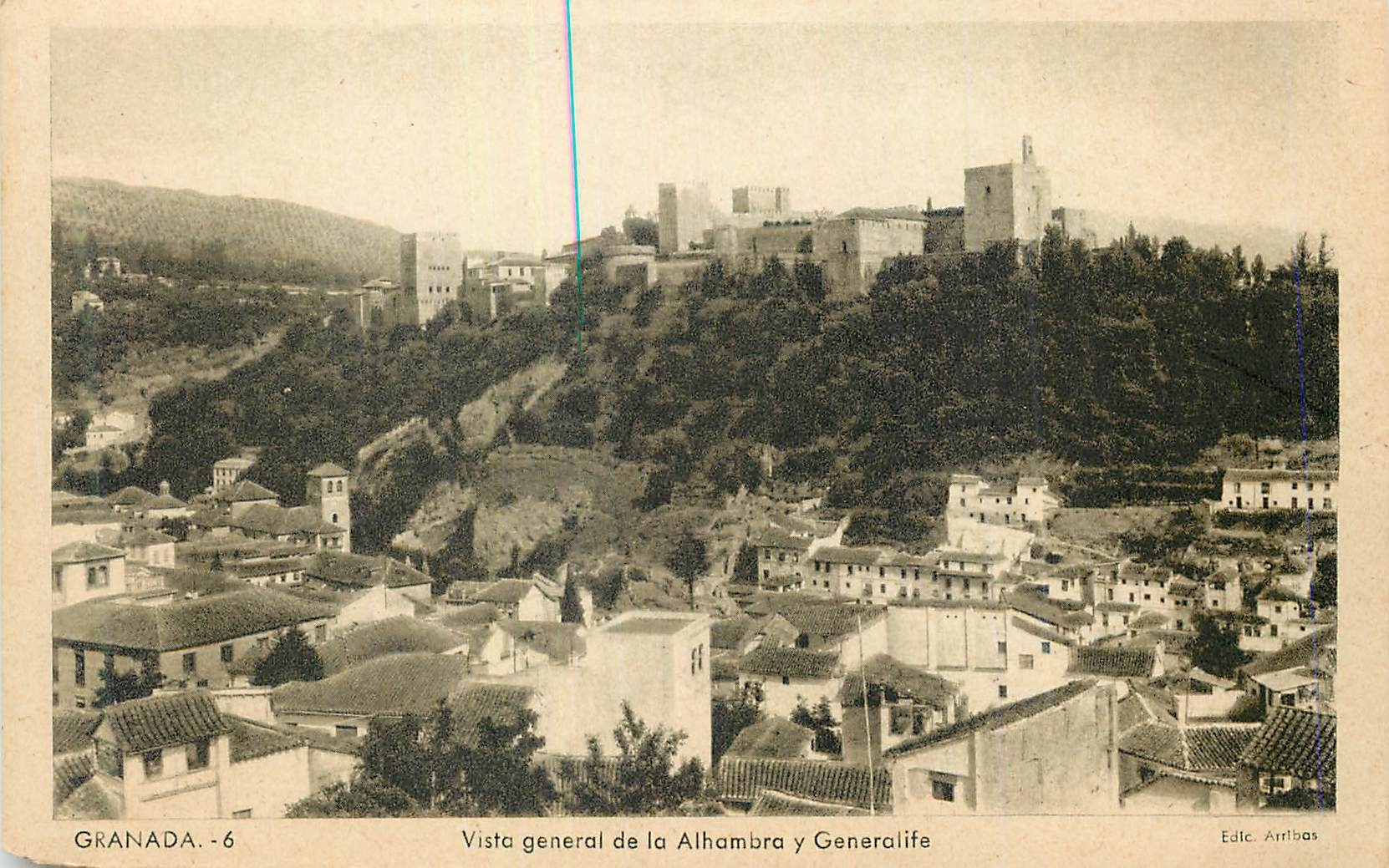 CPA Granada Vista General de la Alhambra y Generalife