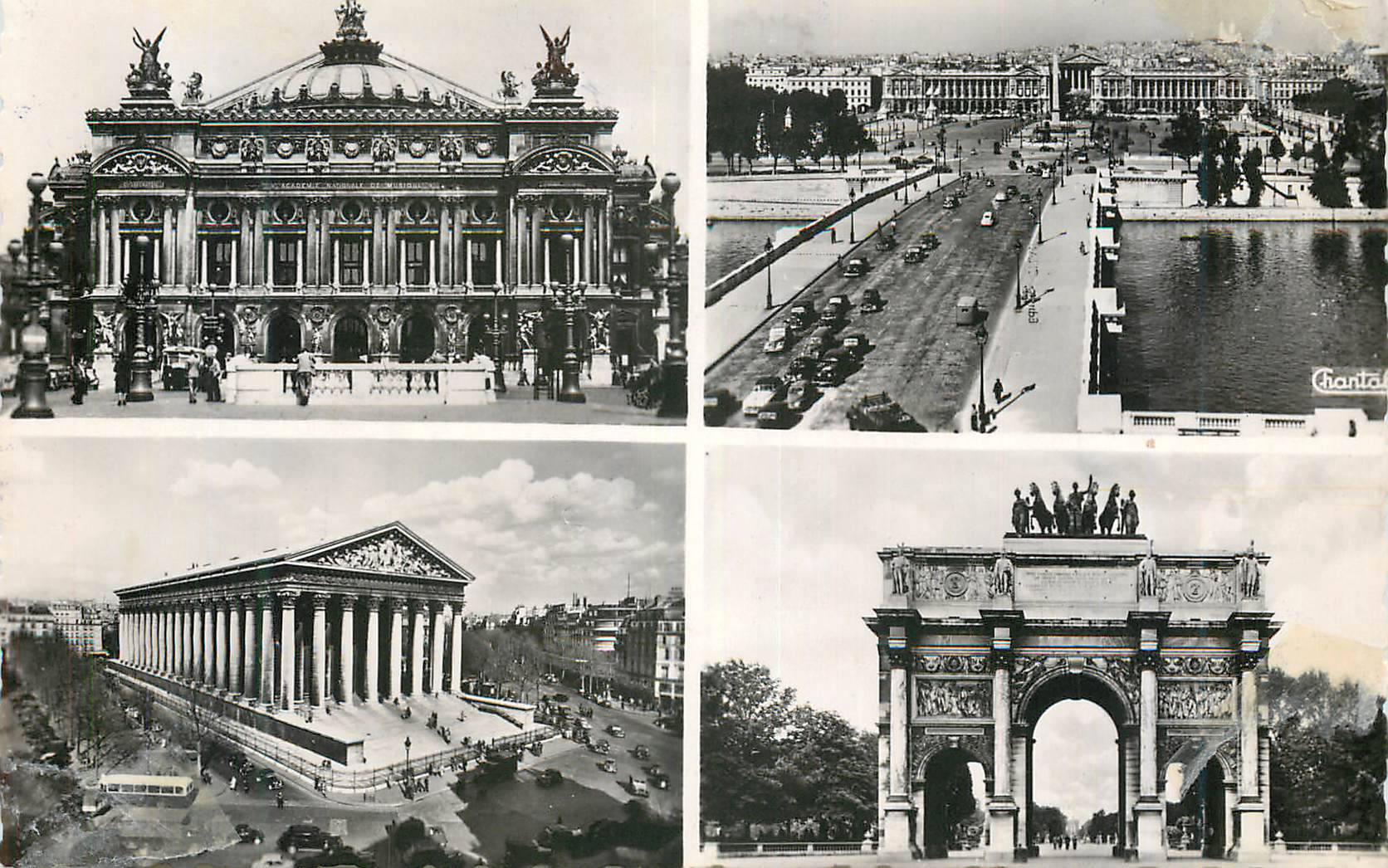 CPM Vue Generale de la Place de la Concorde Eglise de la Madeleine Le carrousel Perspective L'Arc de Triomphe