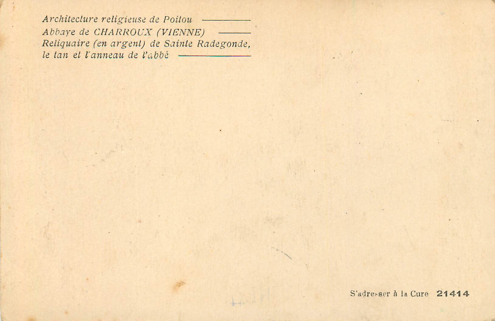 Reliquiar und Ring des Abts — Abtei Charroux (Vienne) — Rückseite